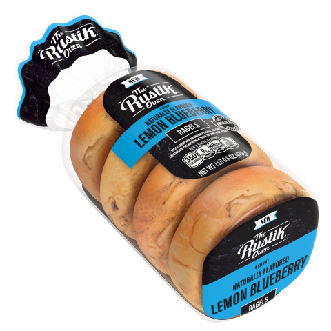The Rustik Oven Lemon Blueberry Bagels, 4 count